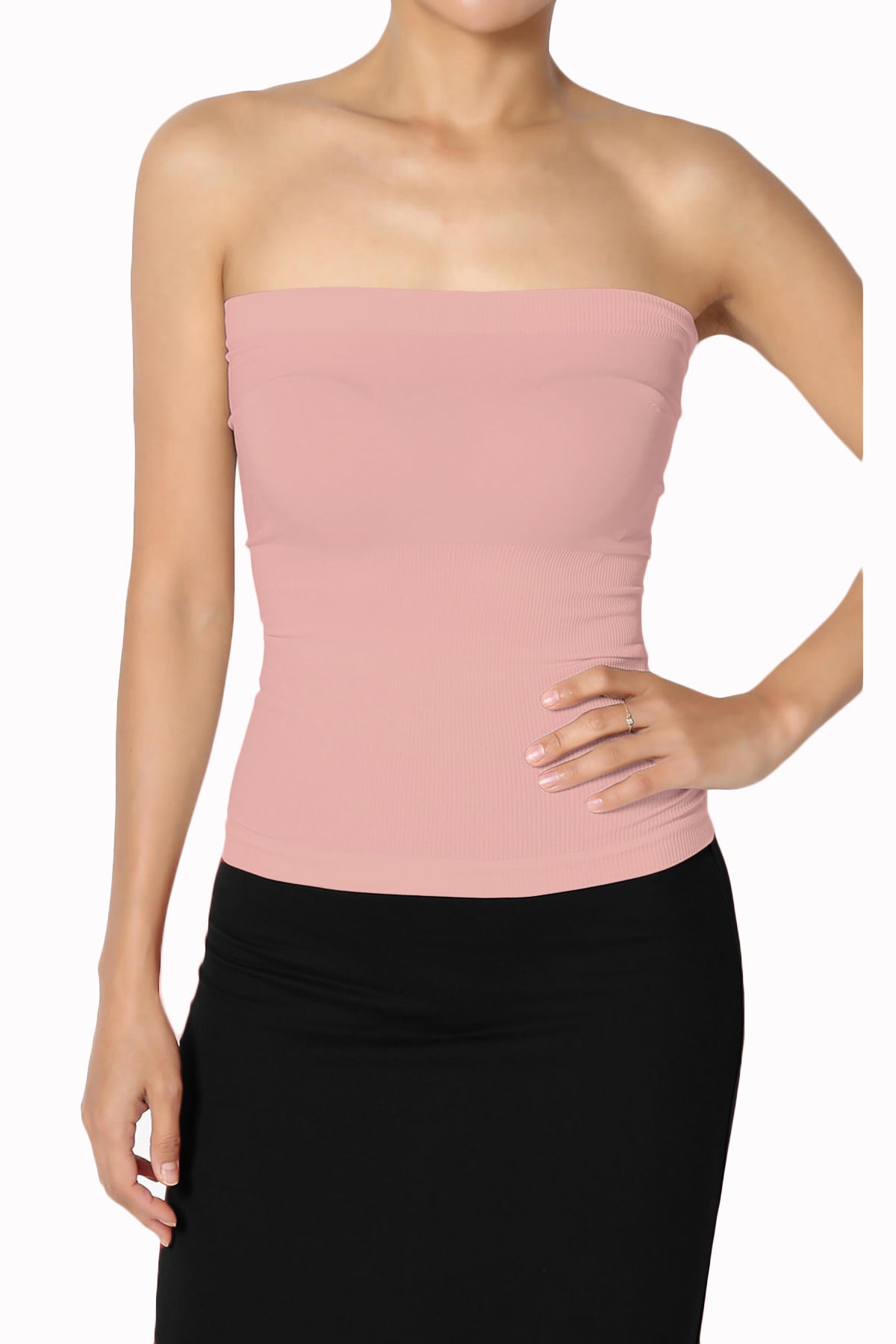 Load image into Gallery viewer, Ellenie Strapless Sealmess Tube Top DUSTY ROSE_1
