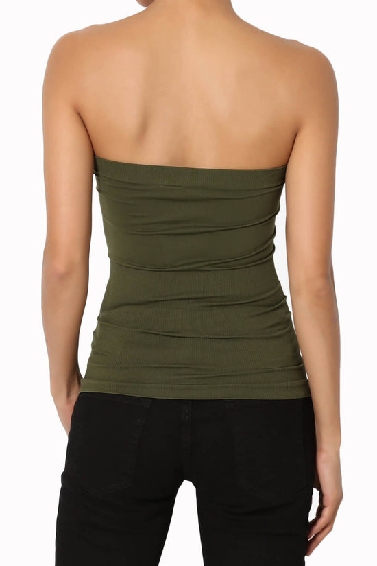 Load image into Gallery viewer, Ellenie Strapless Sealmess Tube Top OLIVE_2
