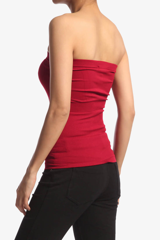 Ellenie Strapless Sealmess Tube Top RED_4