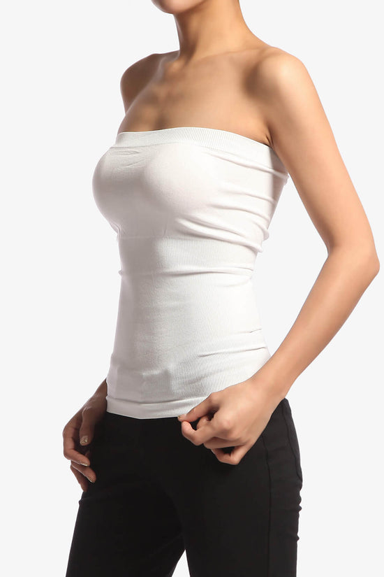 Load image into Gallery viewer, Ellenie Strapless Sealmess Tube Top WHITE_3
