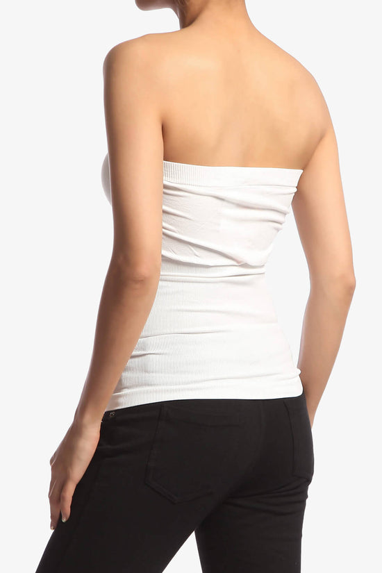 Load image into Gallery viewer, Ellenie Strapless Sealmess Tube Top WHITE_4
