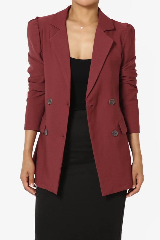 Starie Puff Sleeve Double Breasted Blazer
