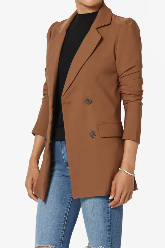 Load image into Gallery viewer, Starie Puff Sleeve Double Breasted Blazer BROWN_3
