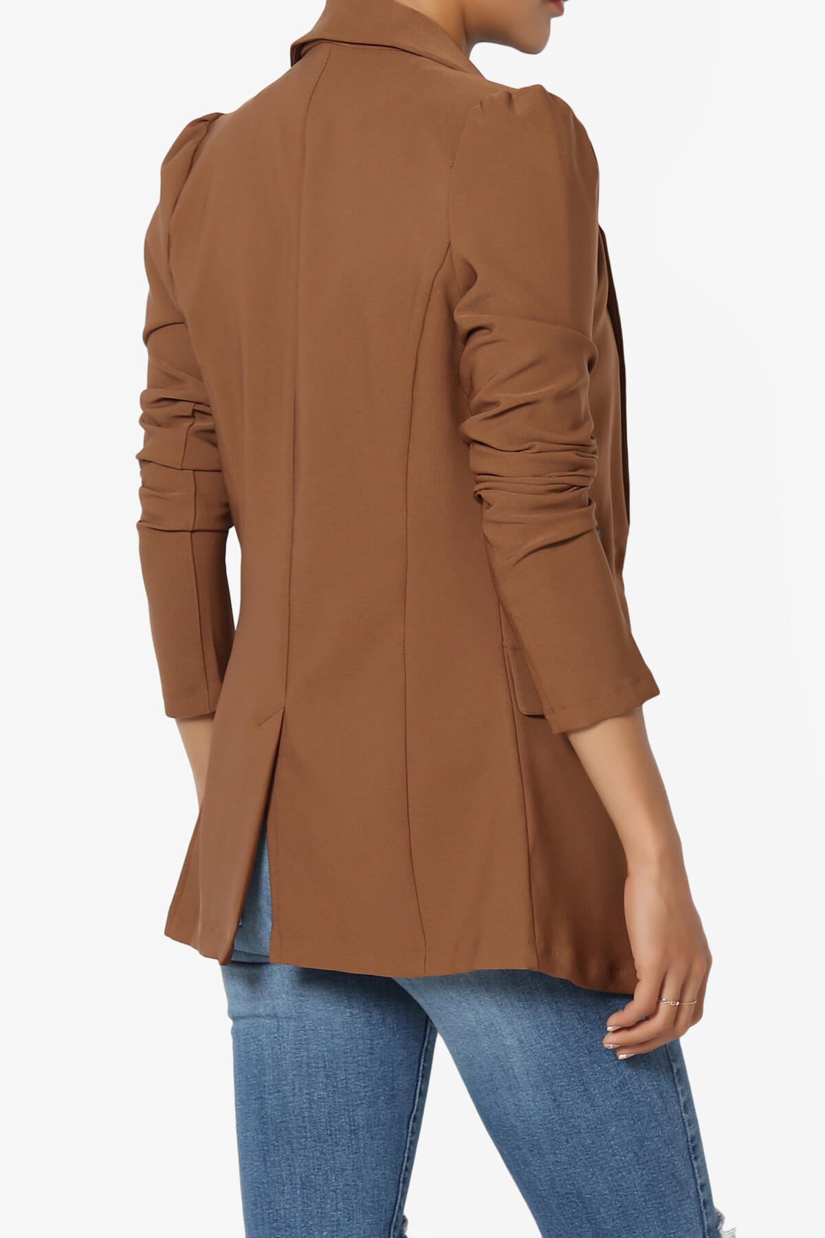 Load image into Gallery viewer, Starie Puff Sleeve Double Breasted Blazer BROWN_4

