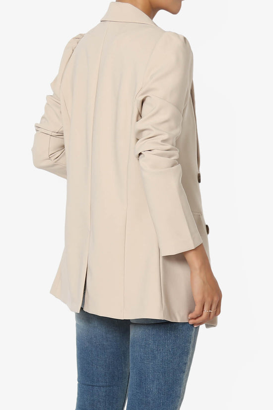 Load image into Gallery viewer, Starie Puff Sleeve Double Breasted Blazer KHAKI_4
