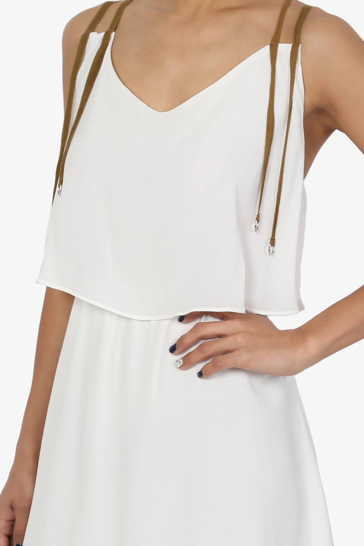 Load image into Gallery viewer, Dalenna Cami Layered Long Midi Dress PLUS IVORY_5
