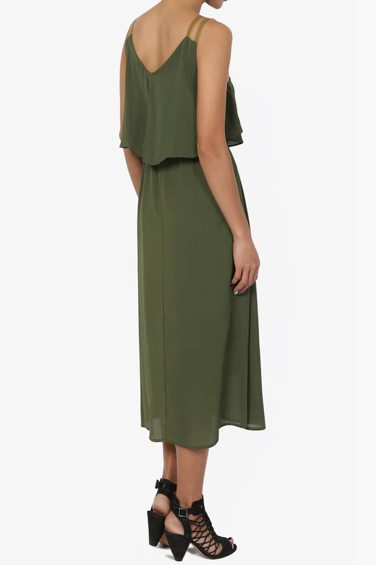 Load image into Gallery viewer, Dalenna Cami Layered Long Midi Dress PLUS OLIVE_4
