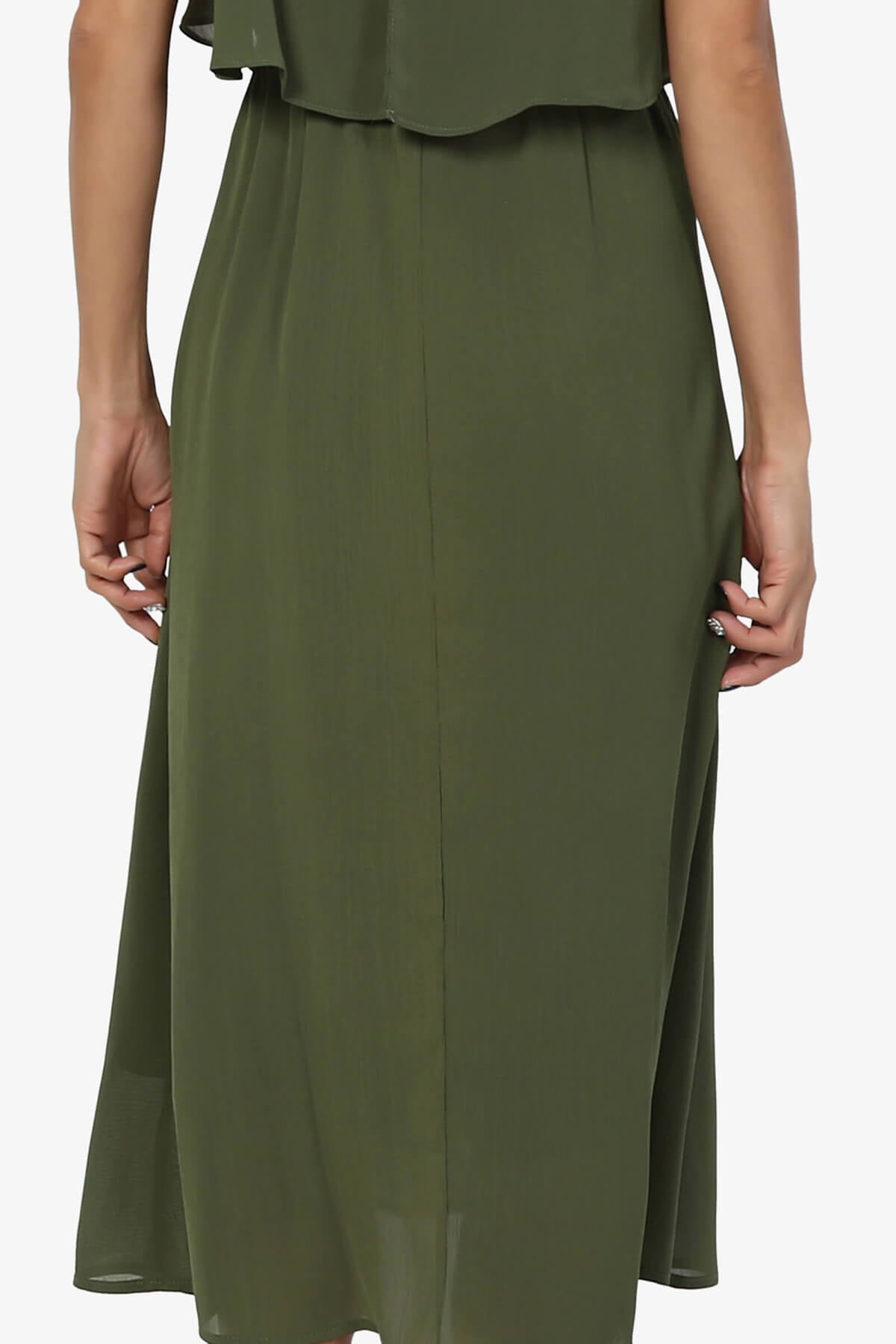 Load image into Gallery viewer, Dalenna Cami Layered Long Midi Dress PLUS OLIVE_6
