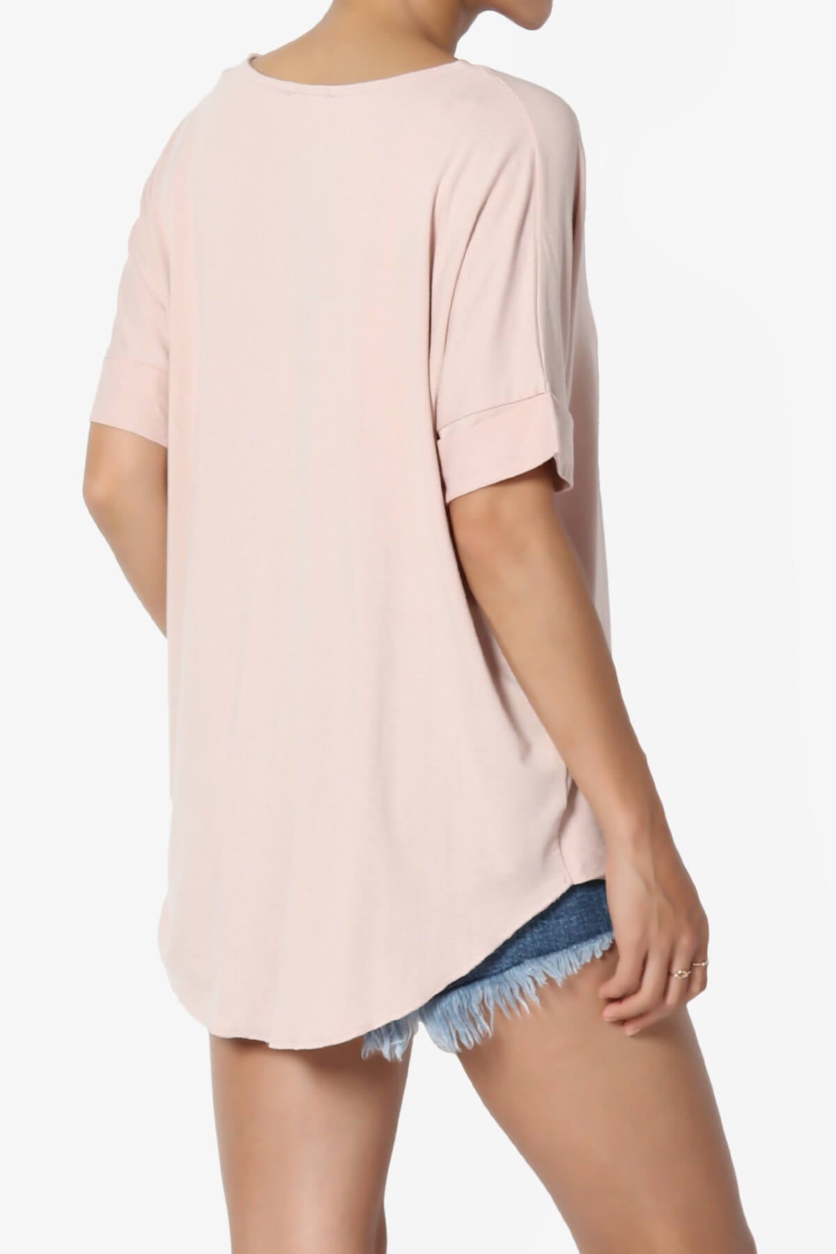 Load image into Gallery viewer, Tackle Wrap Hi-Low Crepe Knit Top DUSTY BLUSH_4
