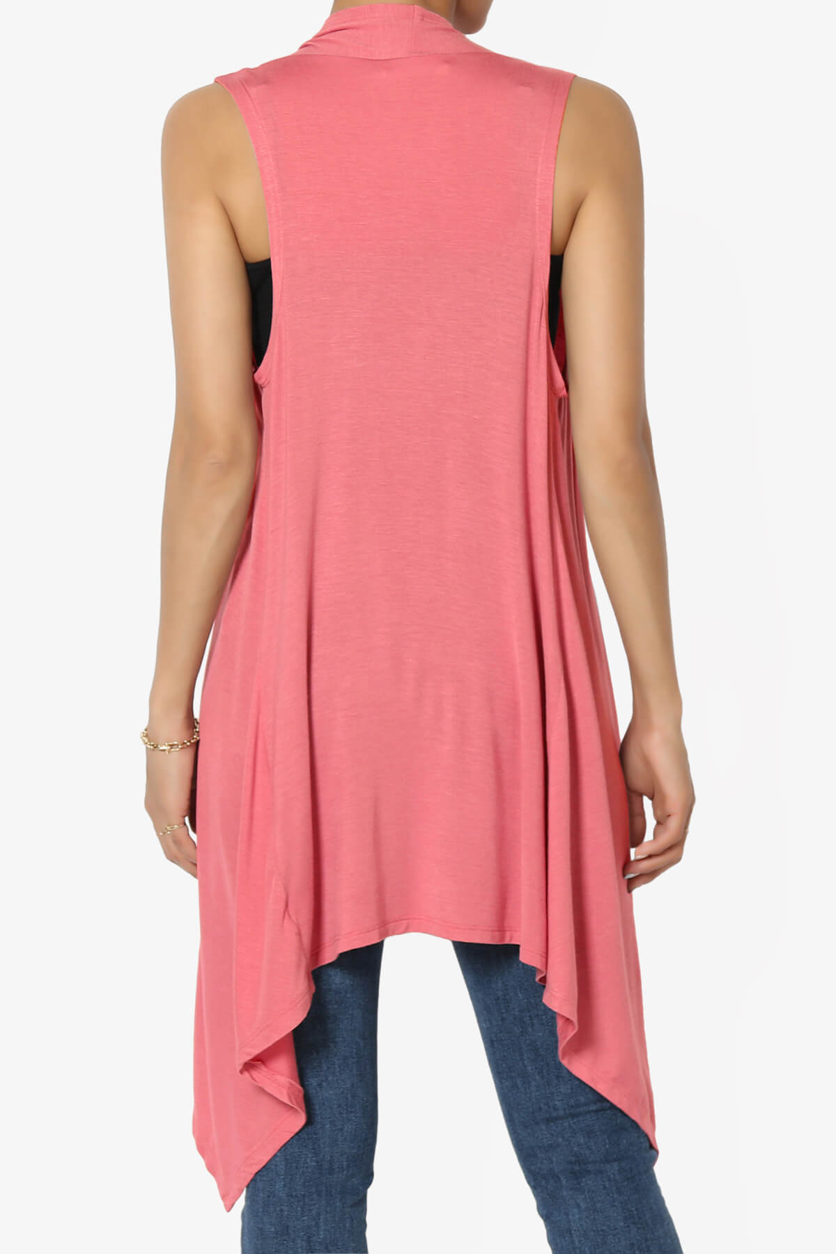Load image into Gallery viewer, Taysom Draped Open Front Sleeveless Cardigan Vest DESERT ROSE_2
