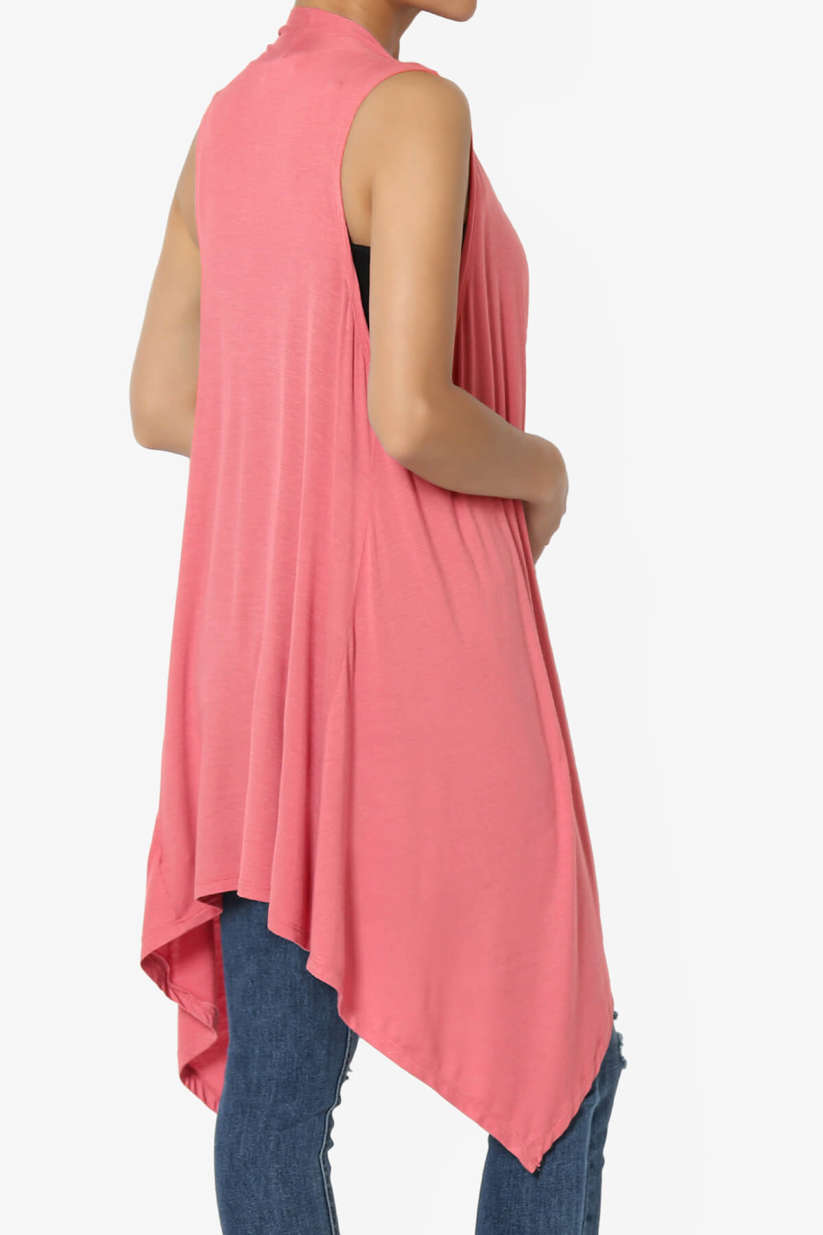 Load image into Gallery viewer, Taysom Draped Open Front Sleeveless Cardigan Vest DESERT ROSE_4
