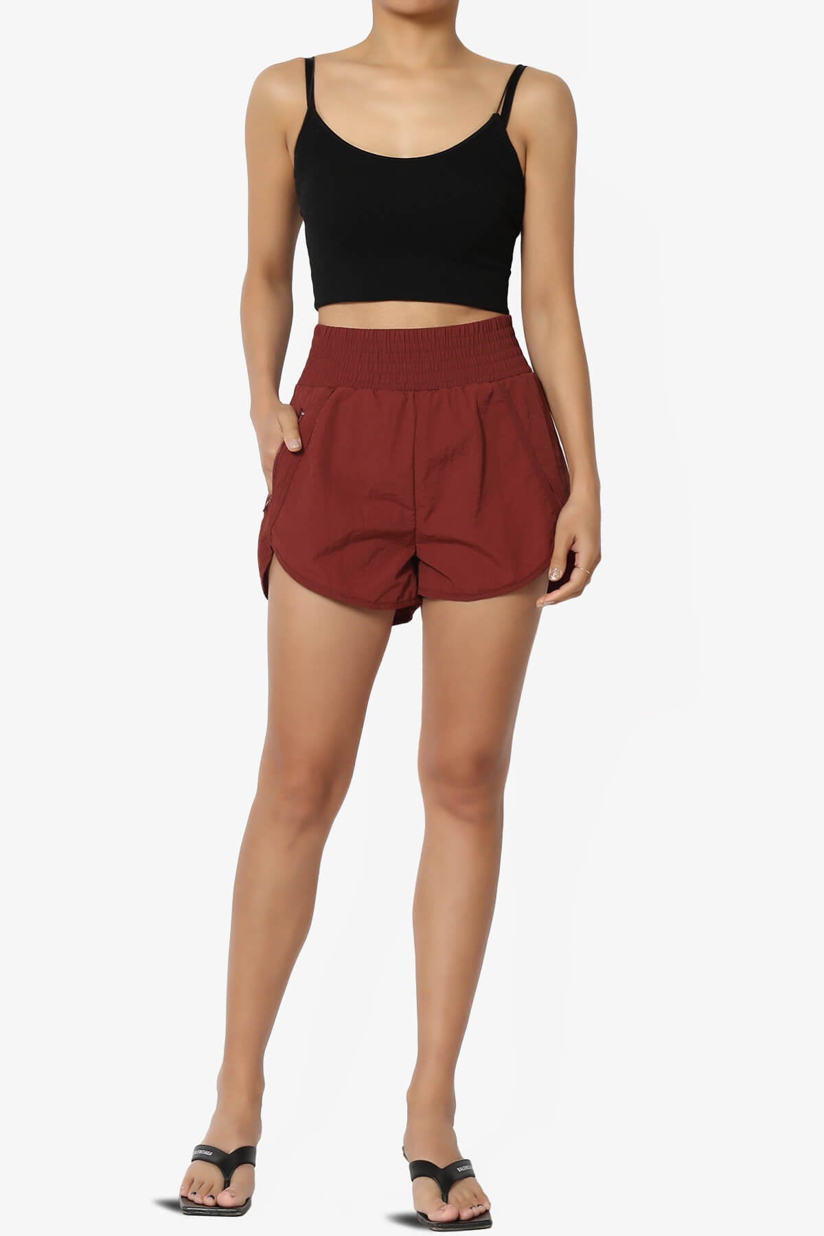 Load image into Gallery viewer, The Way Home Running Shorts w Zip Pocket DARK RUST_6
