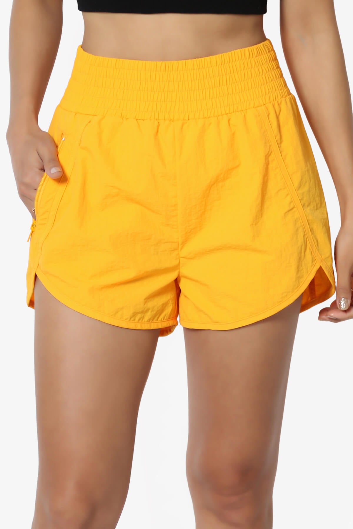 Load image into Gallery viewer, The Way Home Running Shorts w Zip Pocket YELLOW GOLD_5
