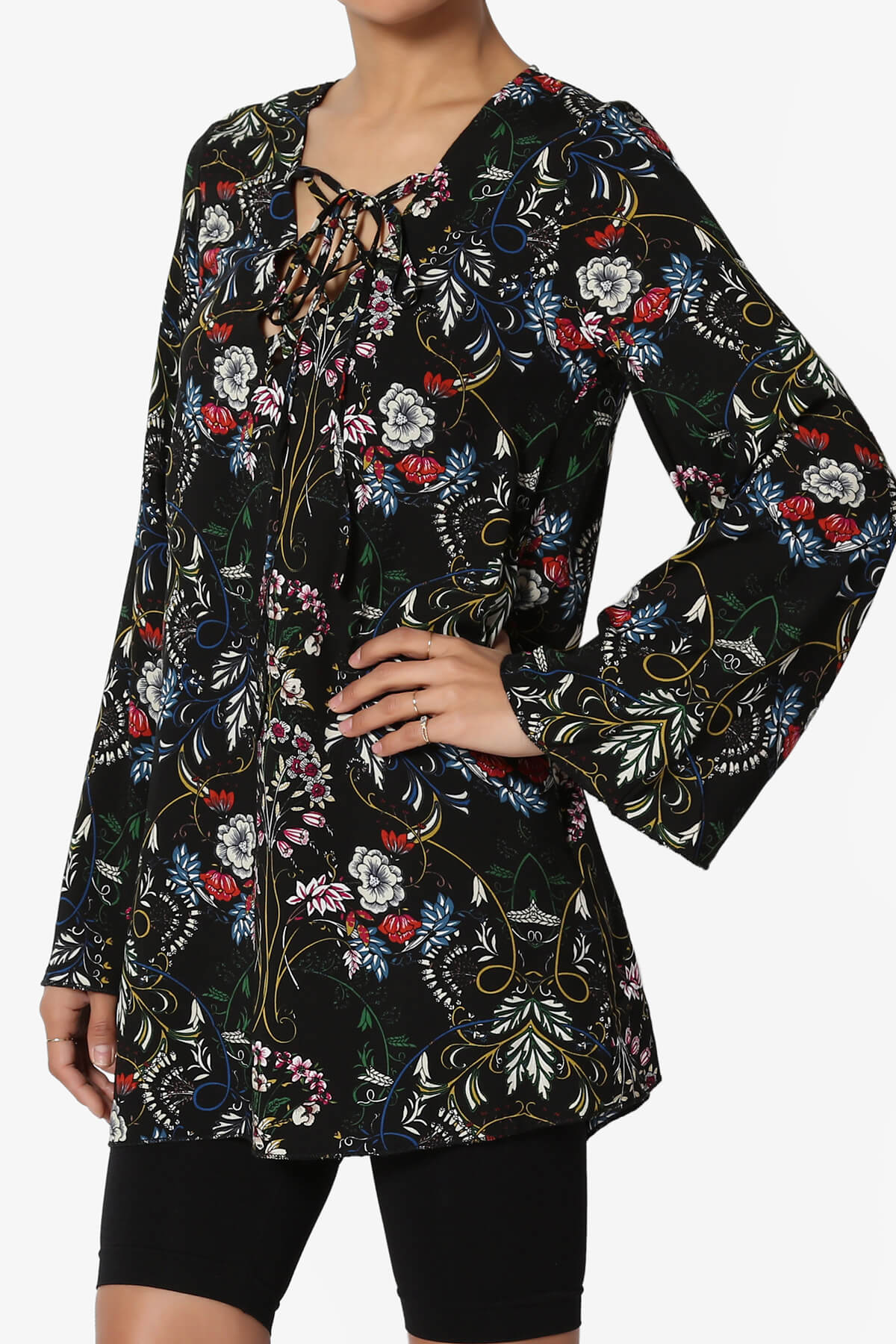 Load image into Gallery viewer, Maggie Floral Voile Shift Tunic Dress DARK GREEN_3
