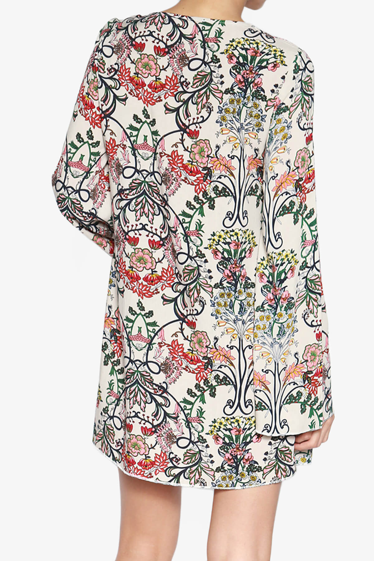 Load image into Gallery viewer, Maggie Floral Voile Shift Tunic Dress TAUPE_2
