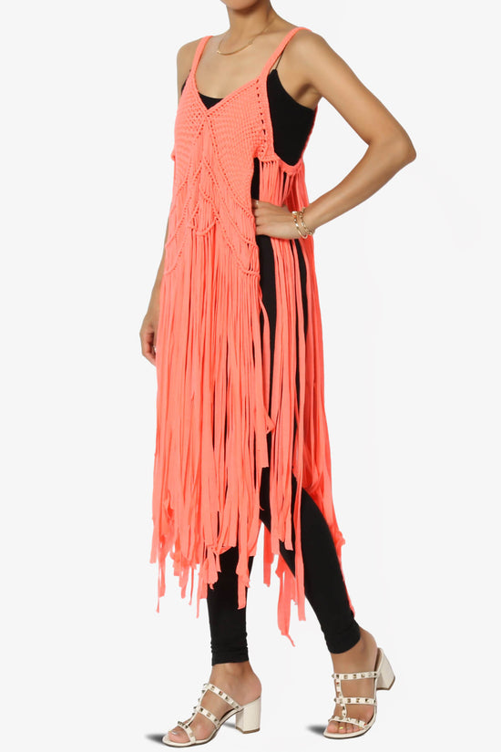 Load image into Gallery viewer, Vallor Crochet Fringe Longline Top
