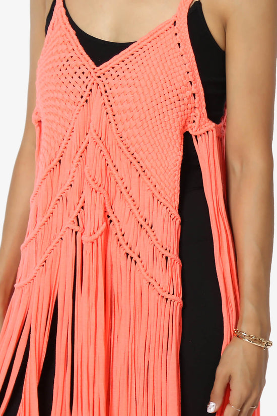 Load image into Gallery viewer, Vallor Crochet Fringe Longline Top
