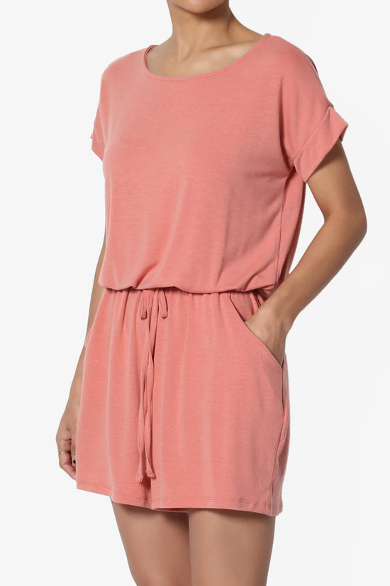 Load image into Gallery viewer, Tina Short Sleeve Jersey Romper ASH ROSE_3
