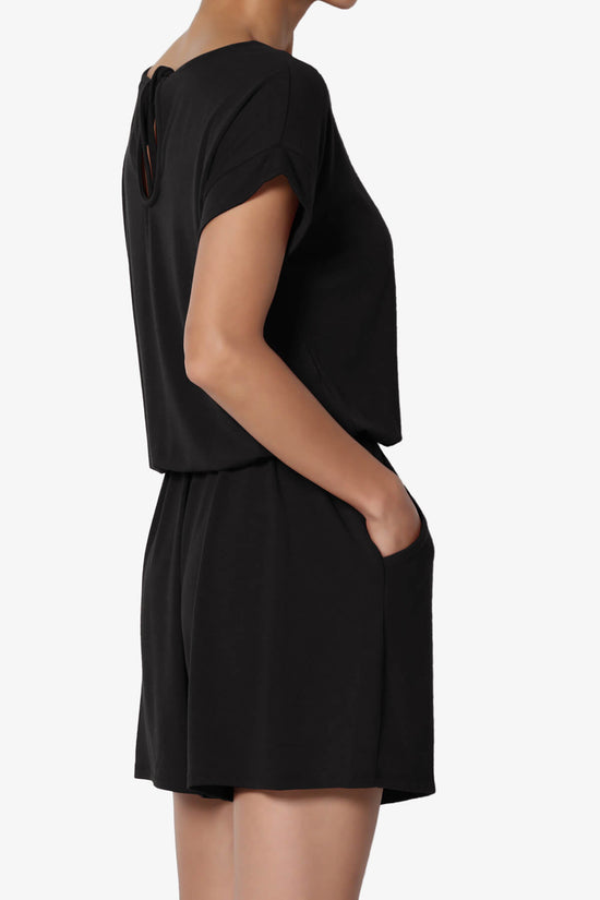 Tina Short Sleeve Jersey Romper BLACK_4