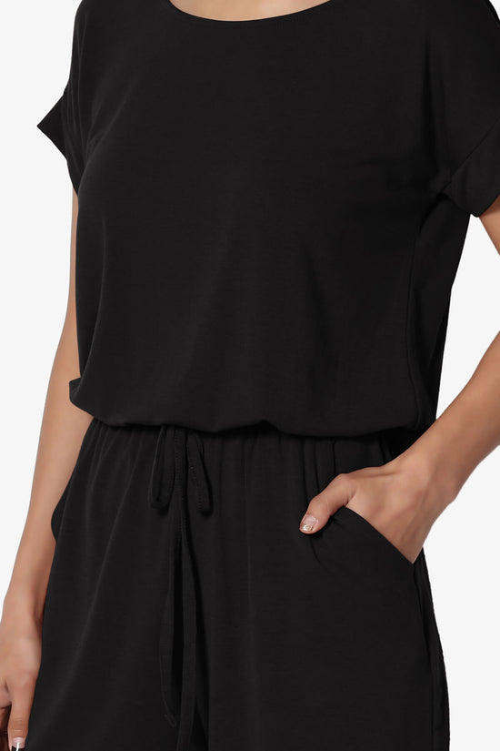 Tina Short Sleeve Jersey Romper BLACK_5