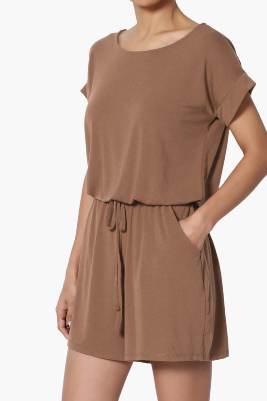 Load image into Gallery viewer, Tina Short Sleeve Jersey Romper COCOA_3
