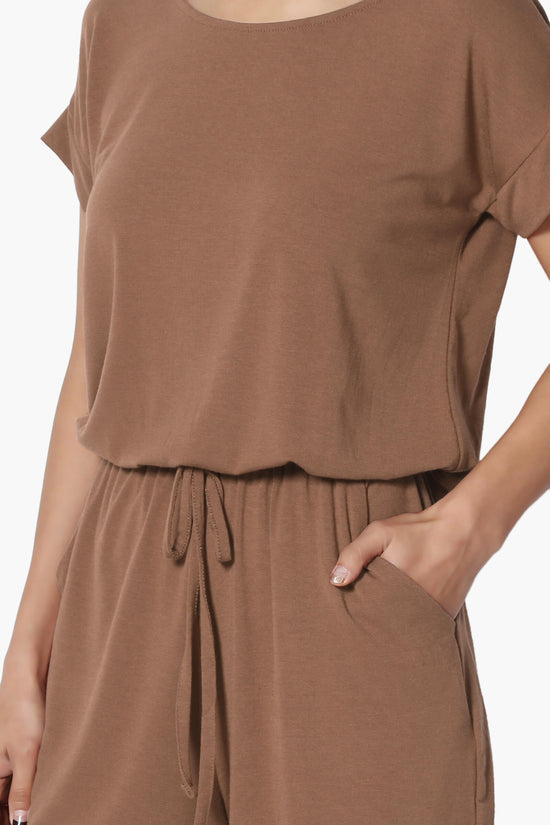 Load image into Gallery viewer, Tina Short Sleeve Jersey Romper COCOA_5
