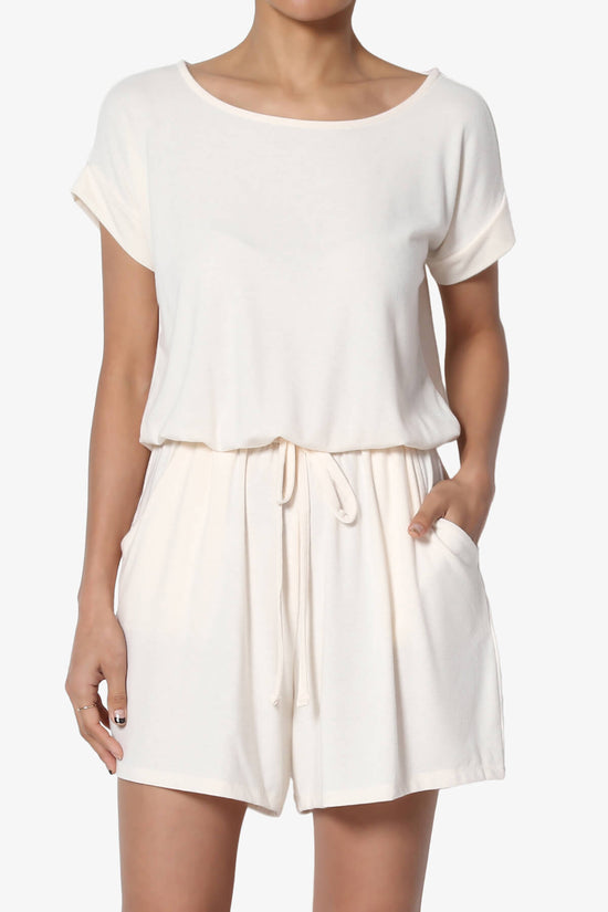Load image into Gallery viewer, Tina Short Sleeve Jersey Romper CREAM_1
