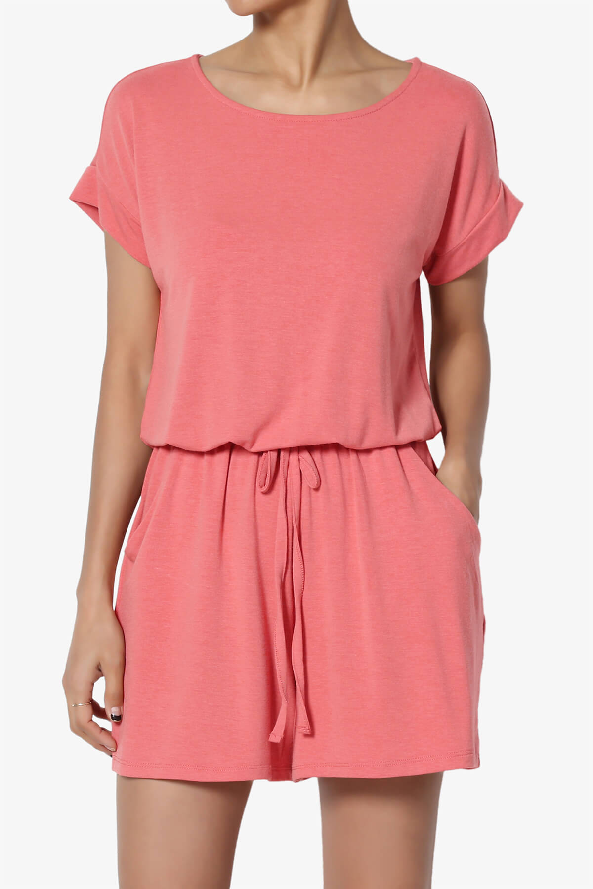 Load image into Gallery viewer, Tina Short Sleeve Jersey Romper DESERT ROSE_1
