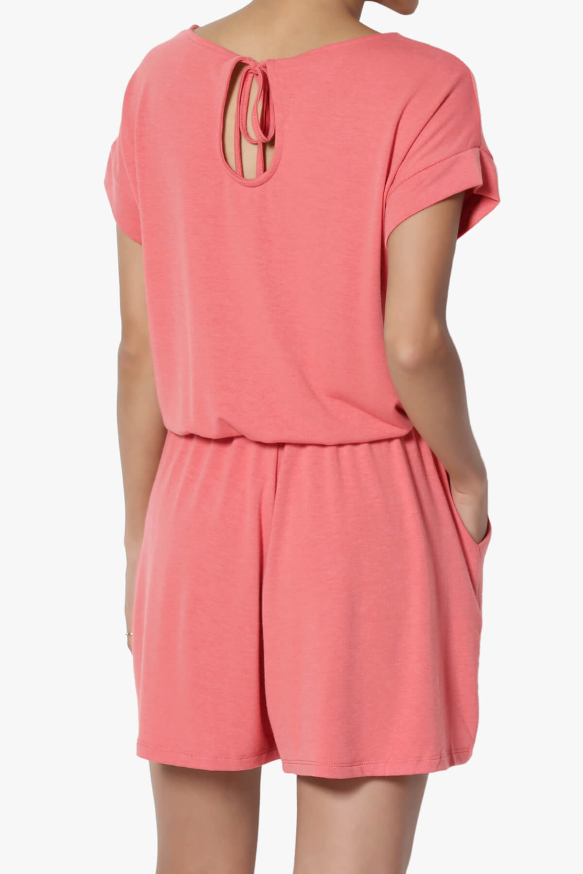 Load image into Gallery viewer, Tina Short Sleeve Jersey Romper DESERT ROSE_2
