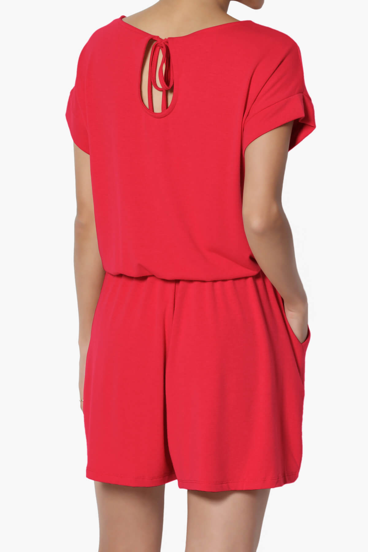 Tina Short Sleeve Jersey Romper RED_2