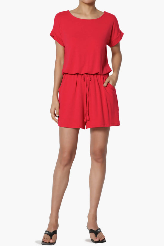 Tina Short Sleeve Jersey Romper RED_6