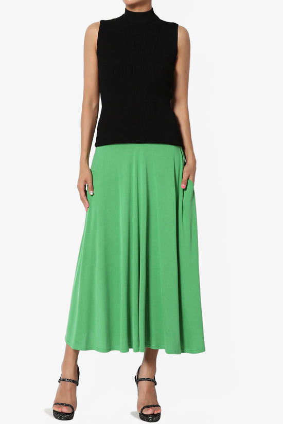 Load image into Gallery viewer, Jubilant Pocket Swing Midi Skirt LIME_6
