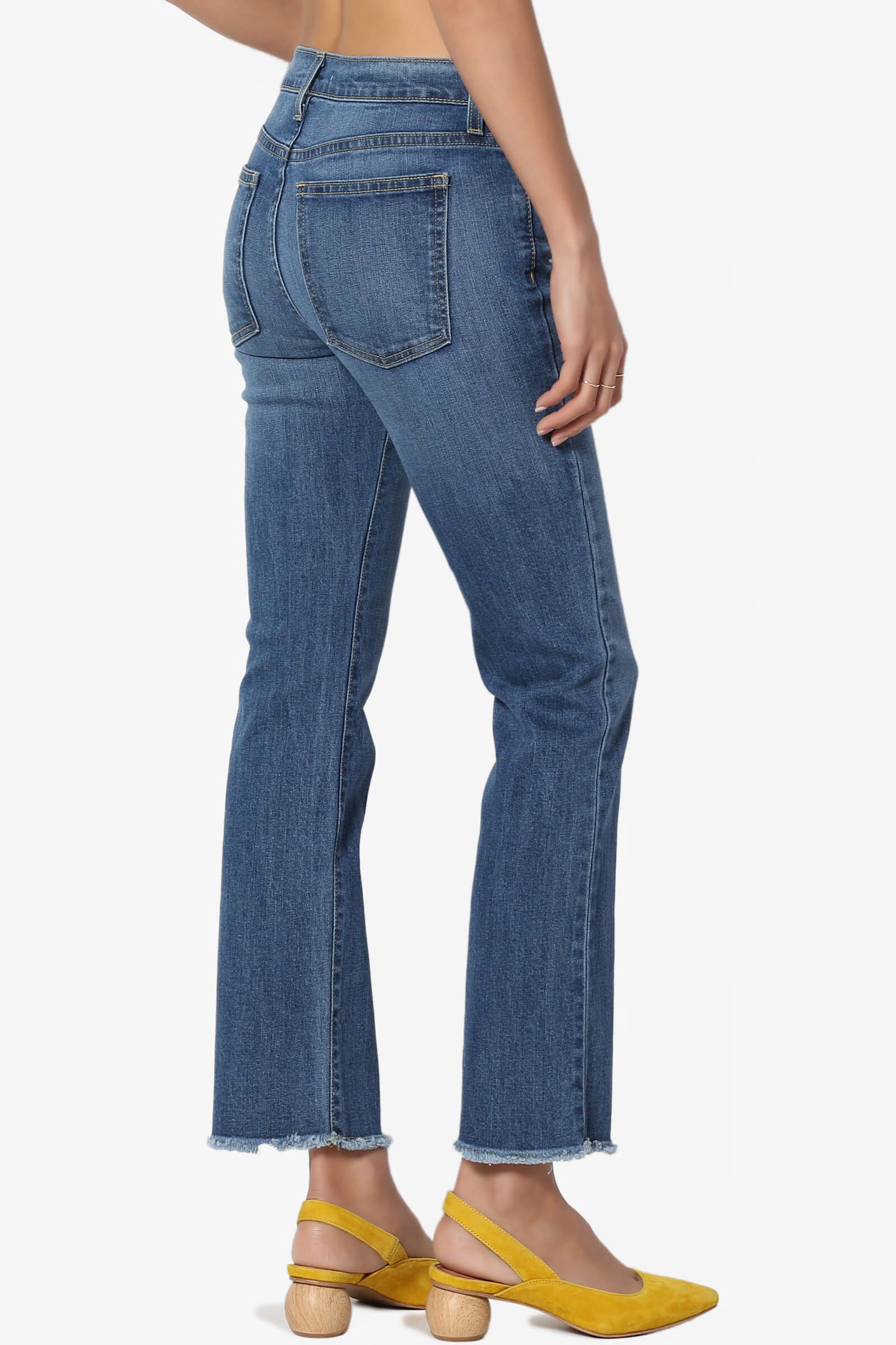 Load image into Gallery viewer, Raidha Mid Rise Crop Bootcut Jeans MEDIUM_4
