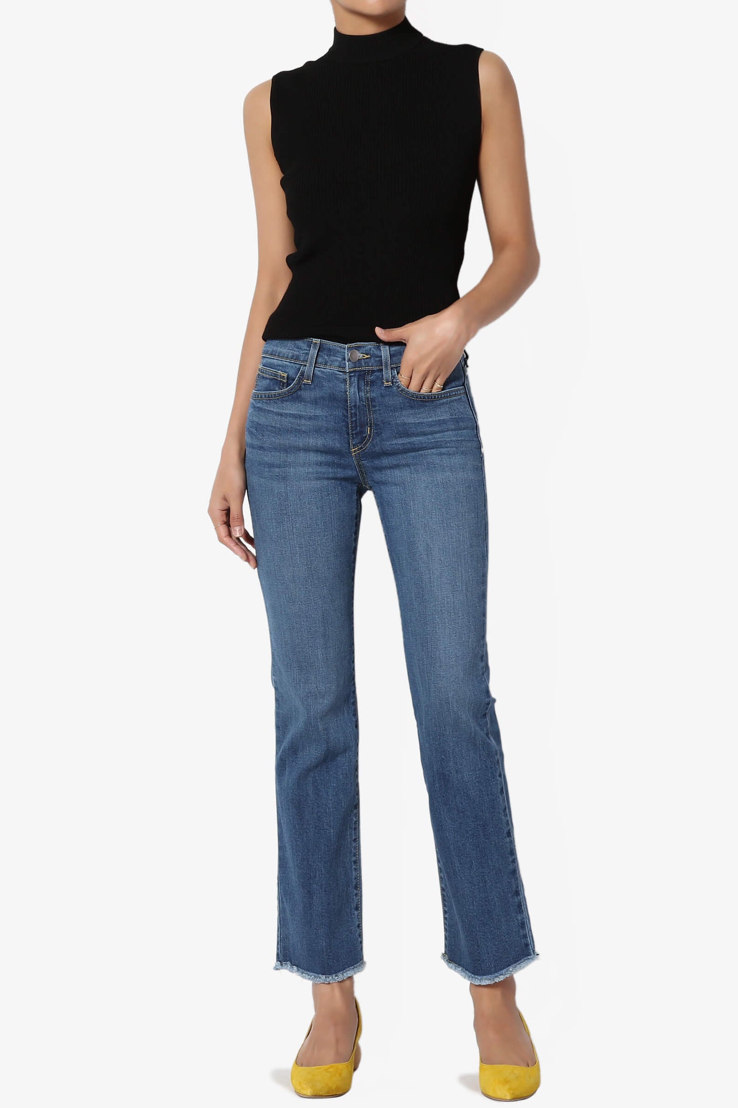 Load image into Gallery viewer, Raidha Mid Rise Crop Bootcut Jeans MEDIUM_6
