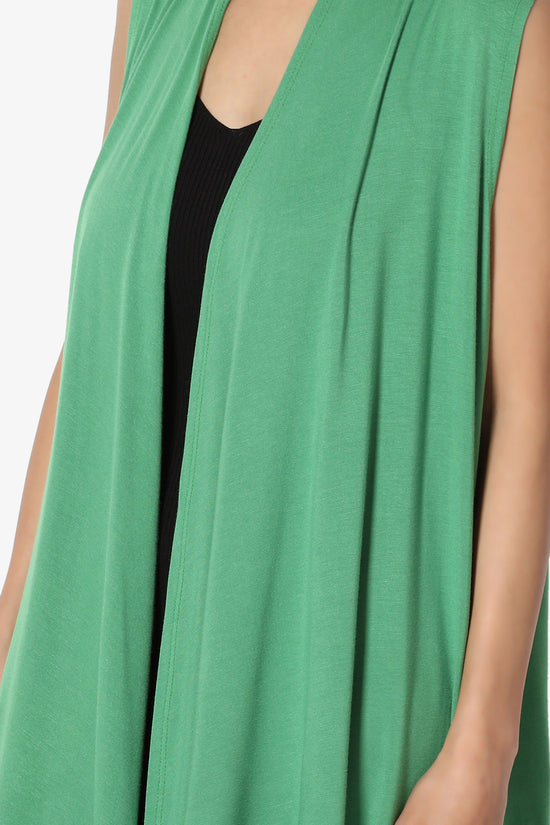 Load image into Gallery viewer, Danna Draped Jersey Vest APPLE GREEN_5
