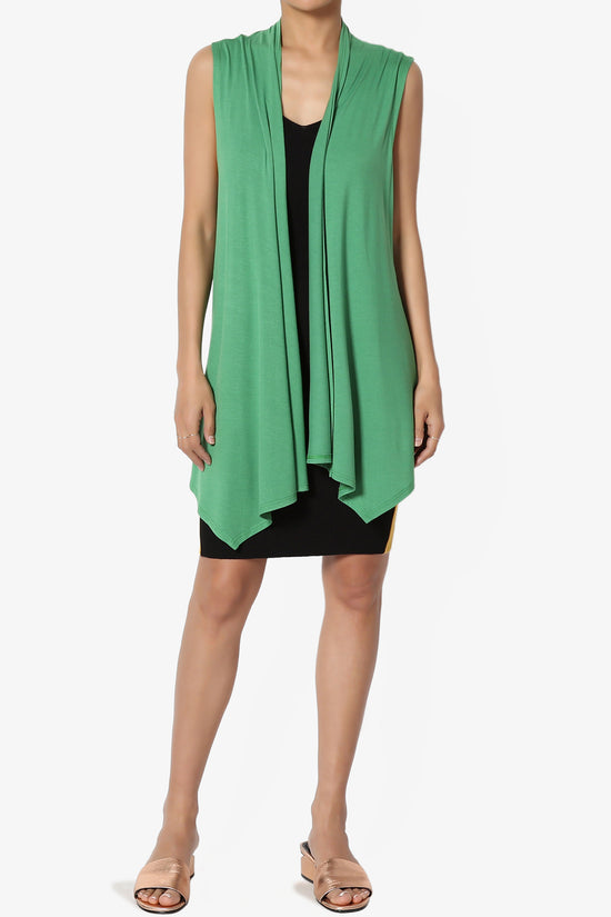 Load image into Gallery viewer, Danna Draped Jersey Vest APPLE GREEN_6
