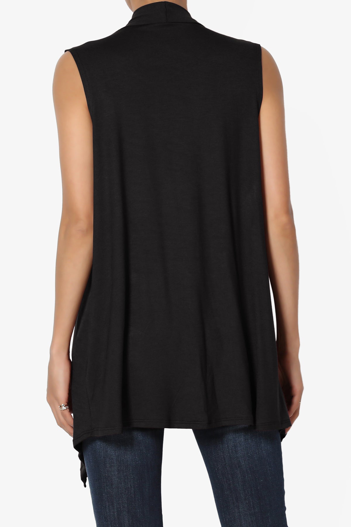 Load image into Gallery viewer, Danna Draped Jersey Vest BLACK_2

