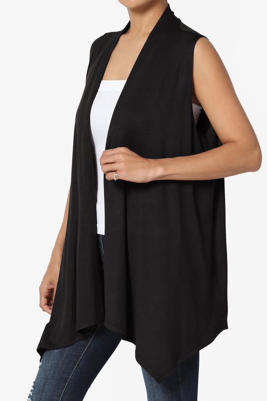 Load image into Gallery viewer, Danna Draped Jersey Vest BLACK_3

