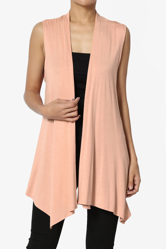 Load image into Gallery viewer, Danna Draped Jersey Vest BLUSH_1
