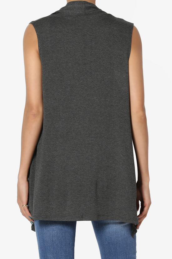 Load image into Gallery viewer, Danna Draped Jersey Vest CHARCOAL_2
