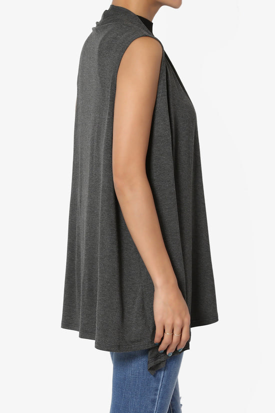 Load image into Gallery viewer, Danna Draped Jersey Vest CHARCOAL_4
