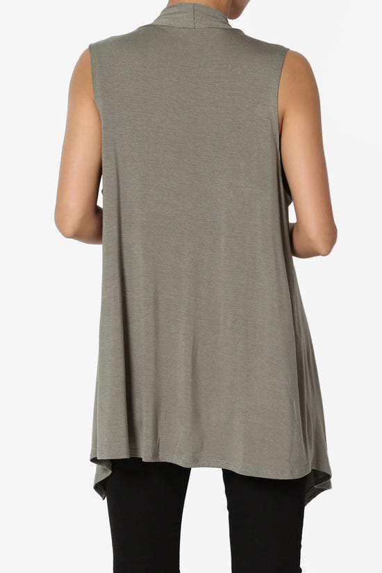 Load image into Gallery viewer, Danna Draped Jersey Vest DUSTY OLIVE_2
