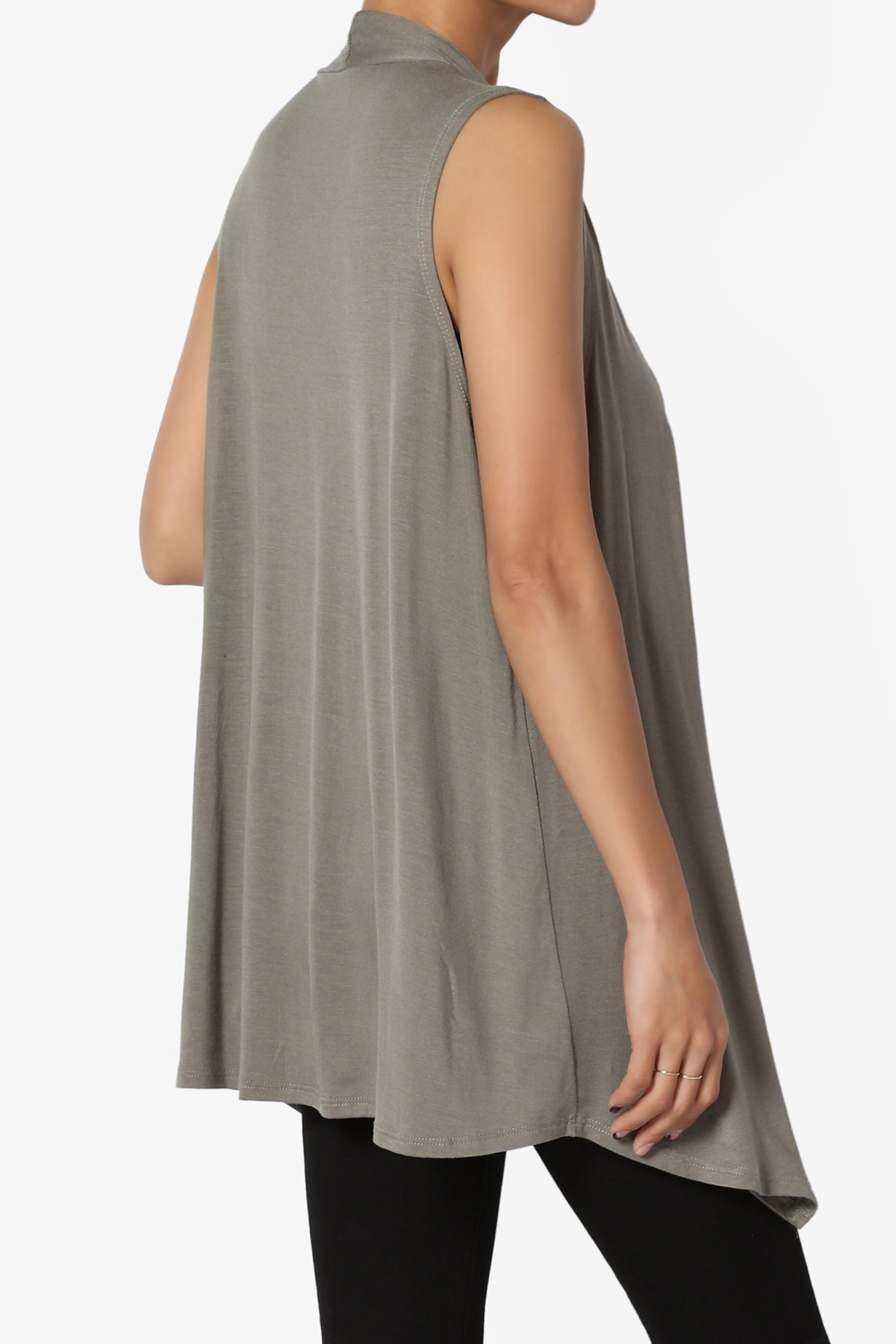 Load image into Gallery viewer, Danna Draped Jersey Vest DUSTY OLIVE_4

