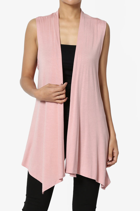 Load image into Gallery viewer, Danna Draped Jersey Vest DUSTY ROSE_1
