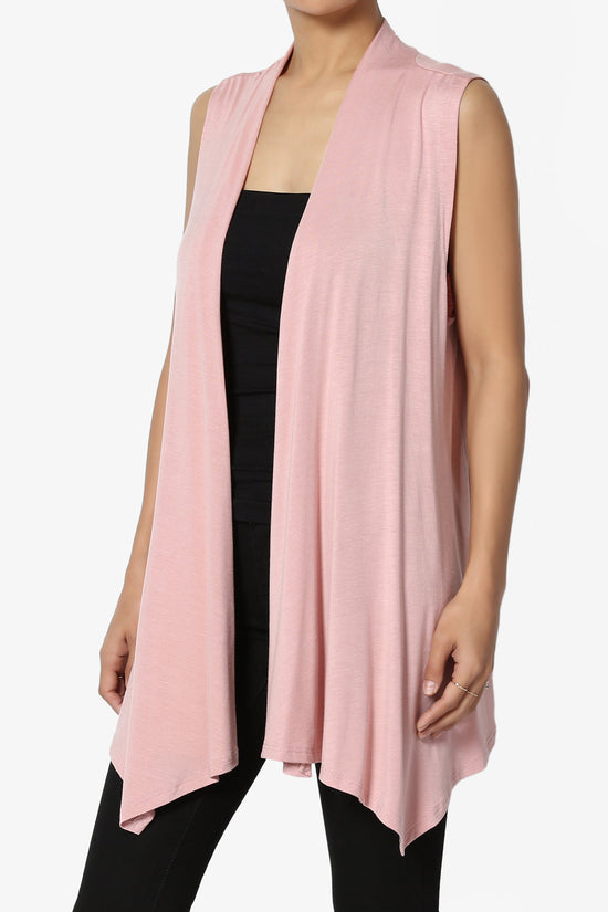 Load image into Gallery viewer, Danna Draped Jersey Vest DUSTY ROSE_3
