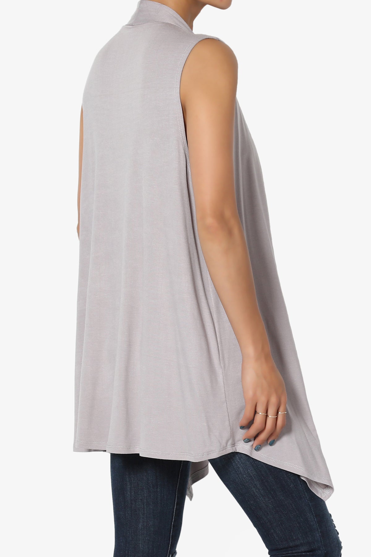 Load image into Gallery viewer, Danna Draped Jersey Vest GREY_4
