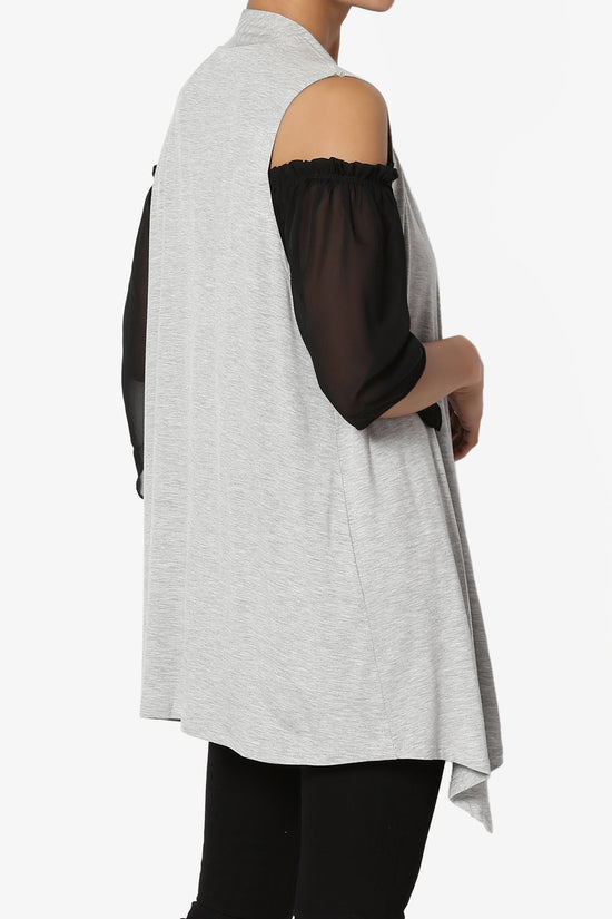 Load image into Gallery viewer, Danna Draped Jersey Vest HEATHER GREY_4

