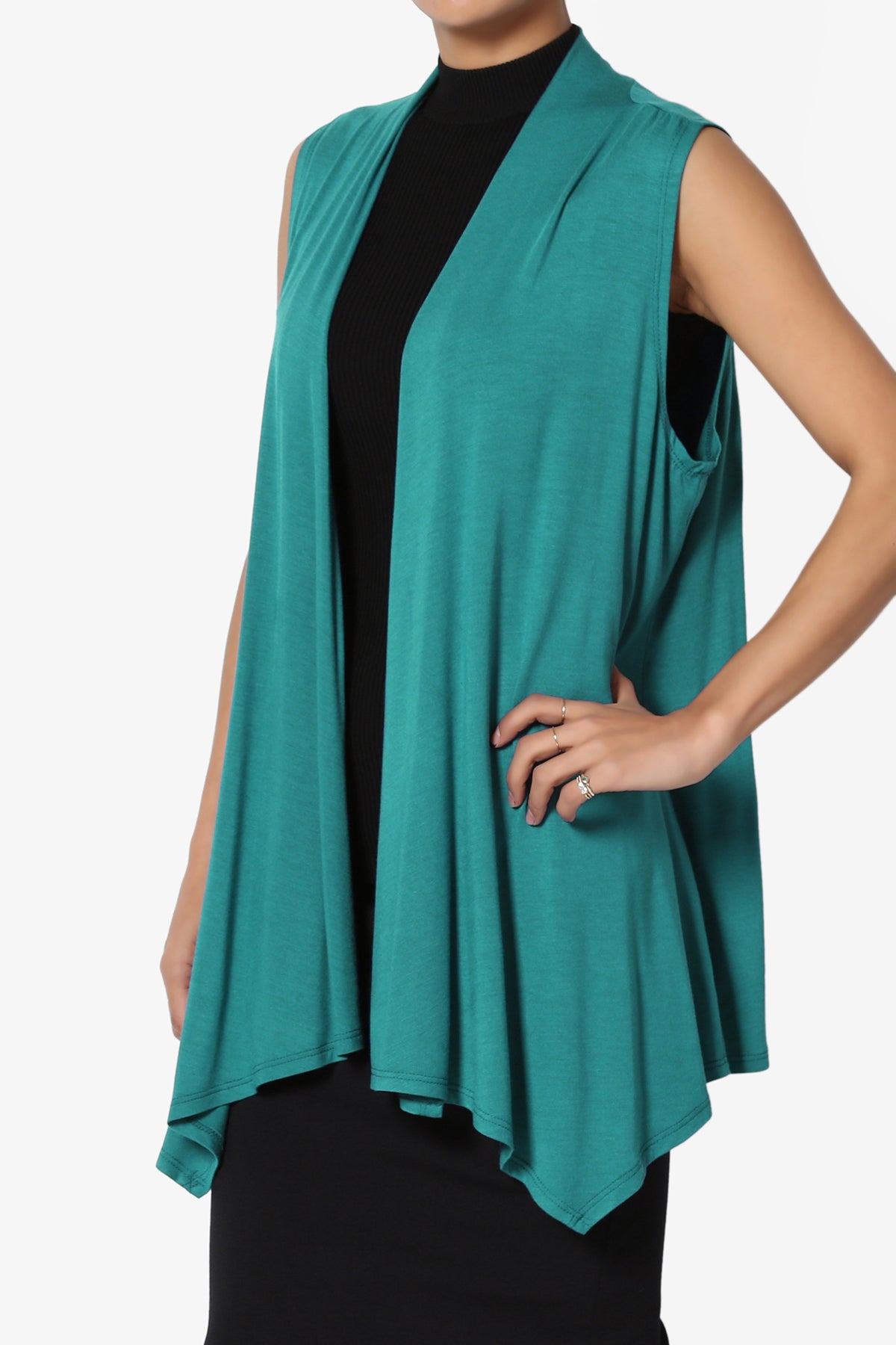 Load image into Gallery viewer, Danna Draped Jersey Vest JADE_3
