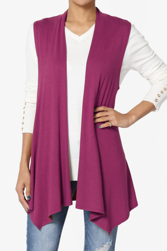 Danna Draped Jersey Vest MAGENTA_1