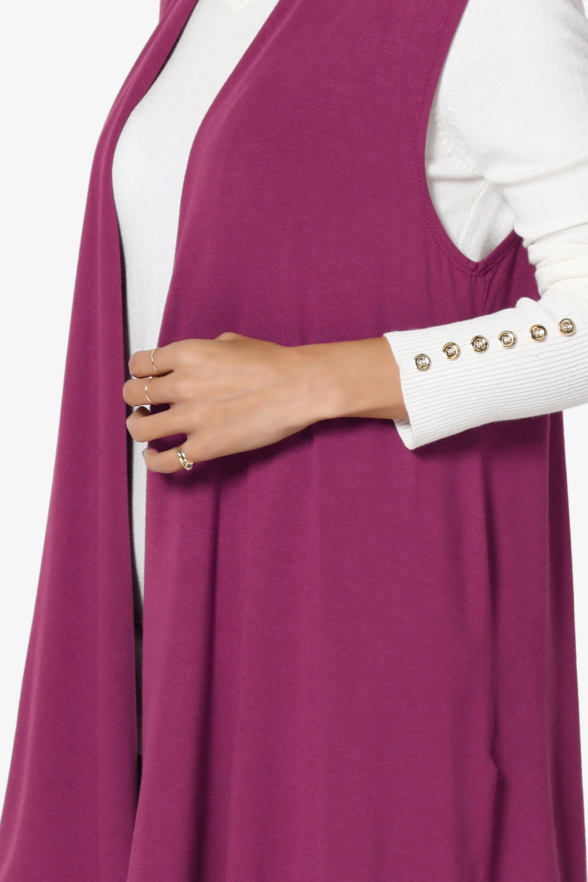 Load image into Gallery viewer, Danna Draped Jersey Vest MAGENTA_5
